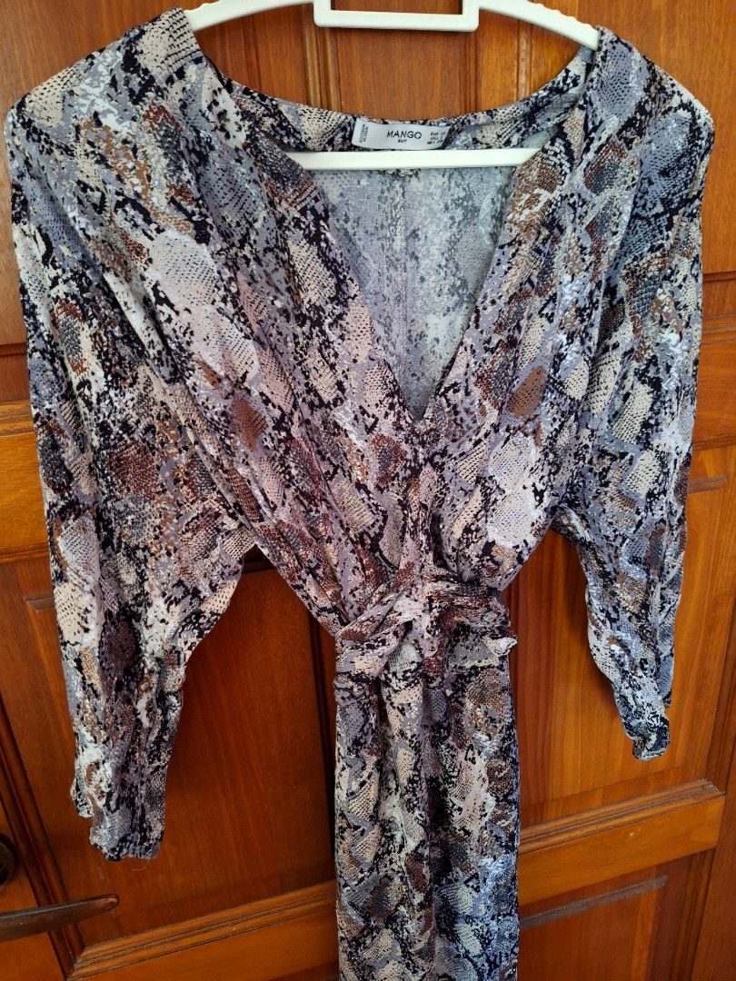 Mango red snakeskin dress cheap