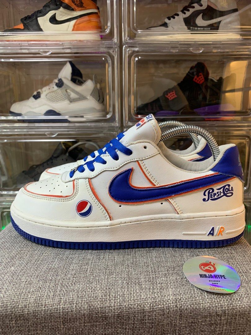 NIKE AIR FORCE 1 WHITE BLUE PEPSI