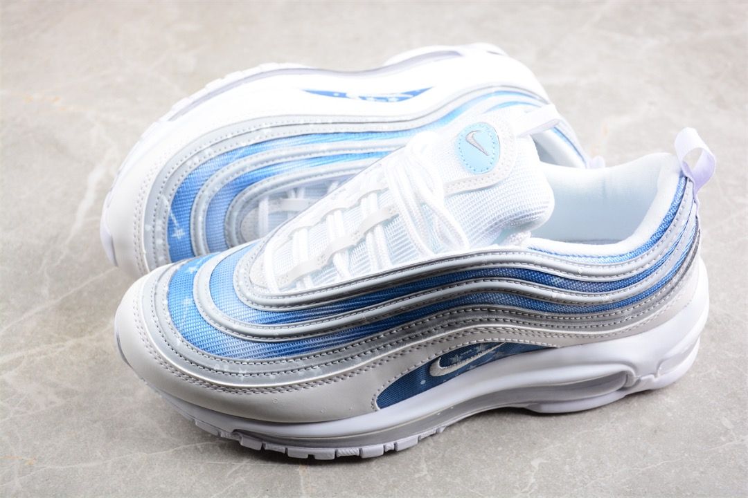 White and blue womens top nike shoes