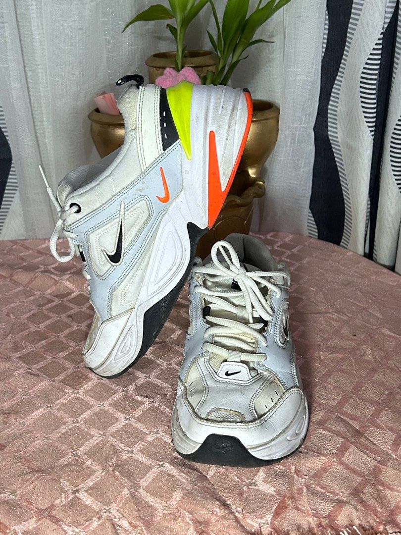 Nike m2k tekno pure platinum volt orange top