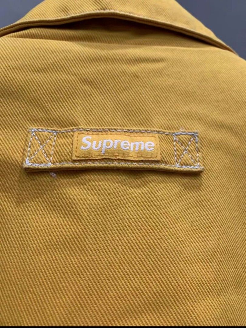 Supreme nike double zip quilted work jacket mustard online