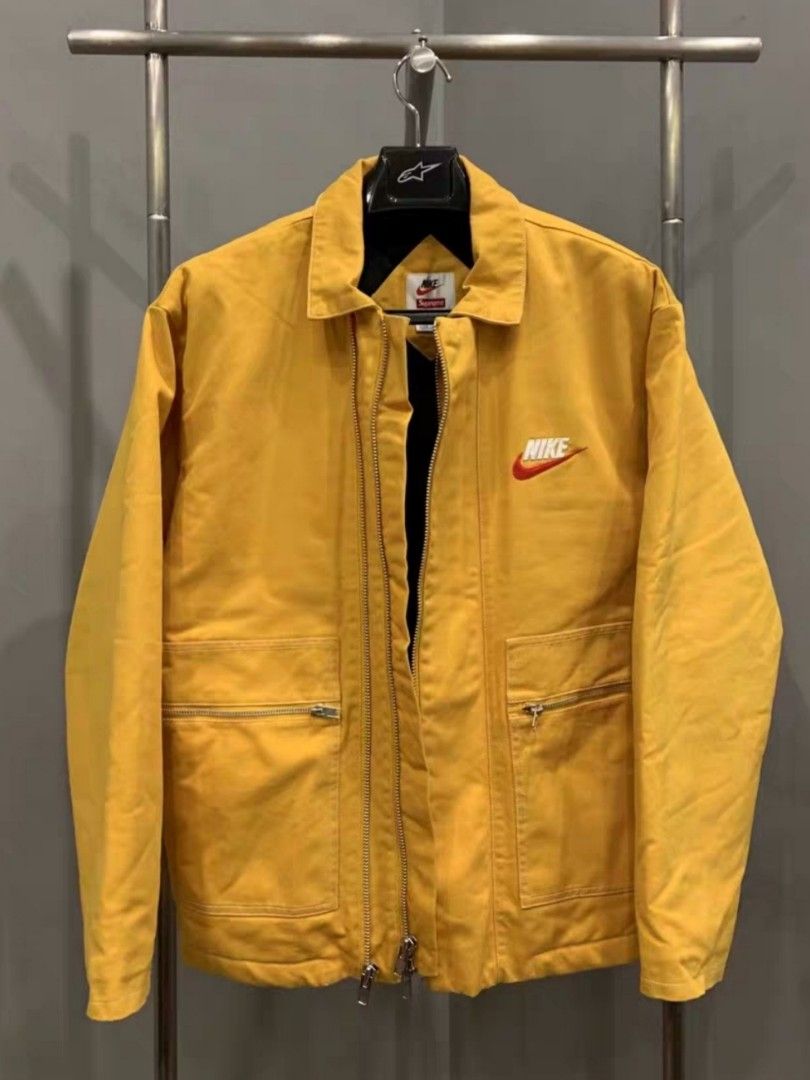 Supreme nike double zip quilted work jacket mustard shop