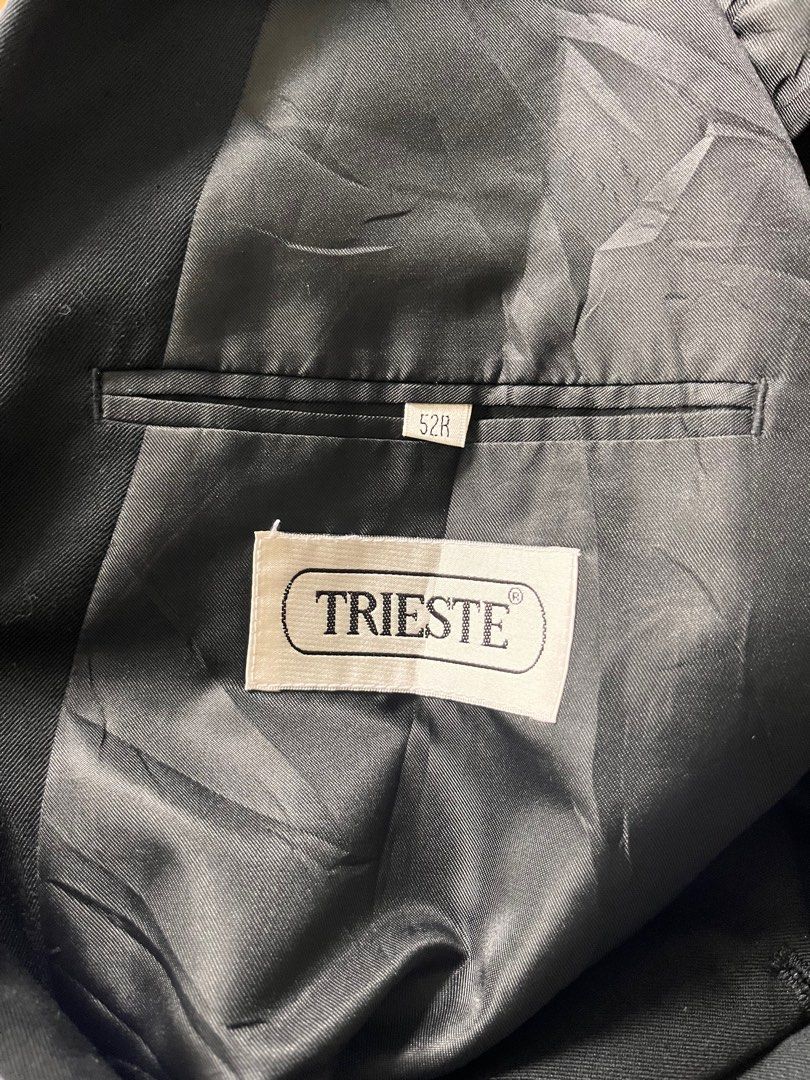 Oversized Black Double Breasted Blazer (Category: Coats, Jackets and Outerwear) located in Muntinlupa City. Submitted by _sbstnm (Listing ID 1283155827, Image 2). Description: Black double breasted 4 button wool dinner jacket in oversized boxy cut by Trieste Tag size: 52R Actual measurements (inches, laid flat) Width: 27 under bust; 26 across waist Length: 33 Sleeve: 24 Shoulder: 23 MOP: Gcash or BPI transfer only Shipping: Lalamove, GrabExpress,