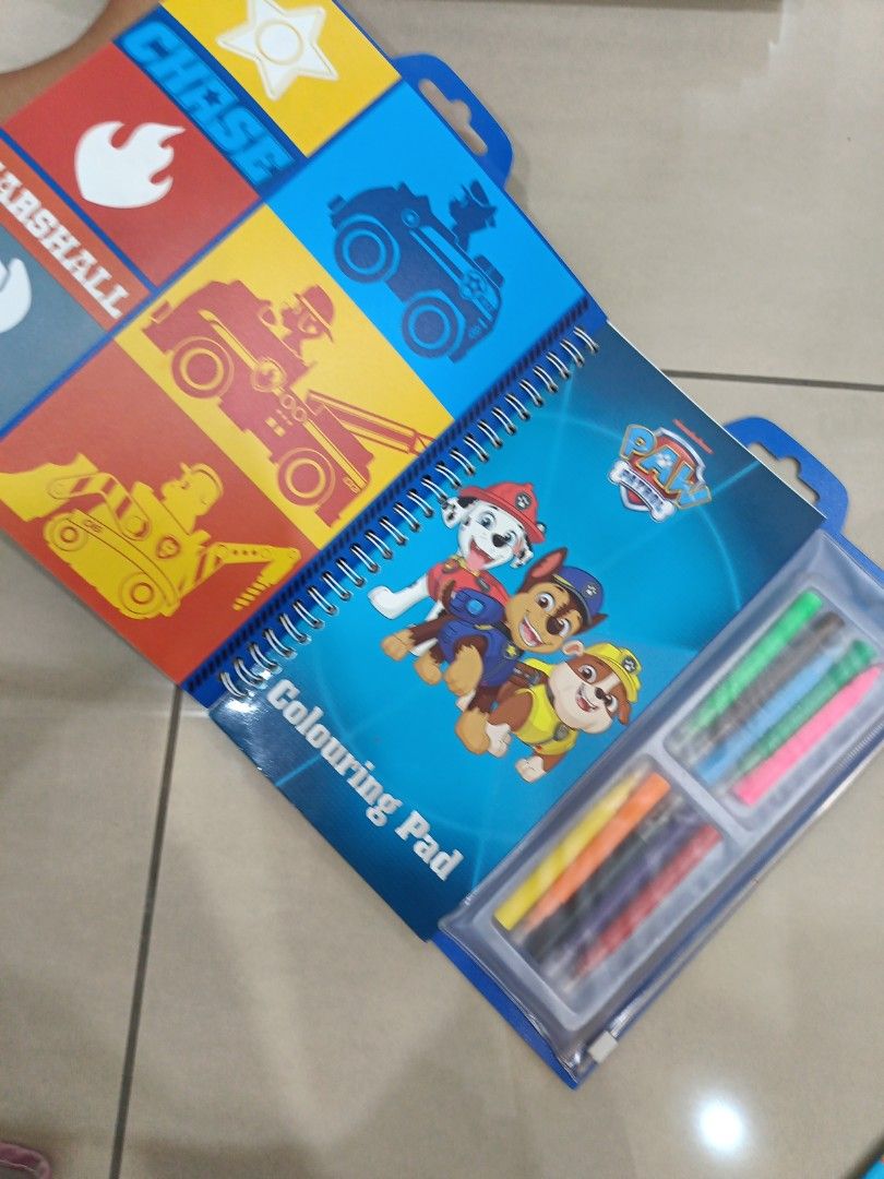 Paw patrol coloring book with marker pen n stickers, Hobbies & Toys ...