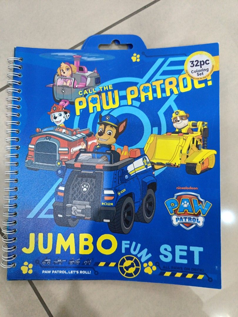 Paw patrol coloring book with marker pen n stickers, Hobbies & Toys ...