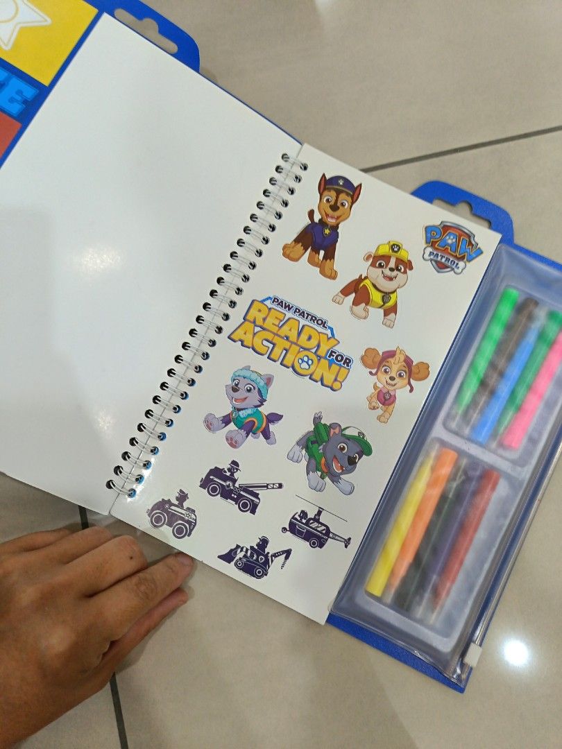 Paw patrol coloring book with marker pen n stickers, Hobbies & Toys ...