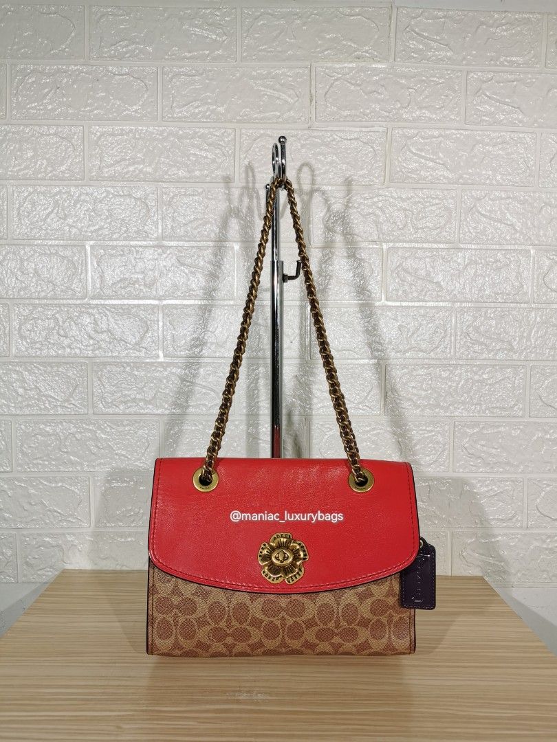 Coach parker in signature canvas with tea rose turnlock shop