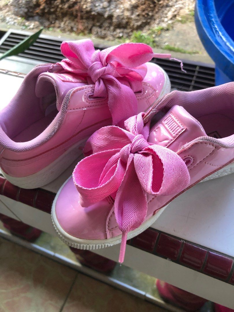 Puma pink ribbon shoes on sale