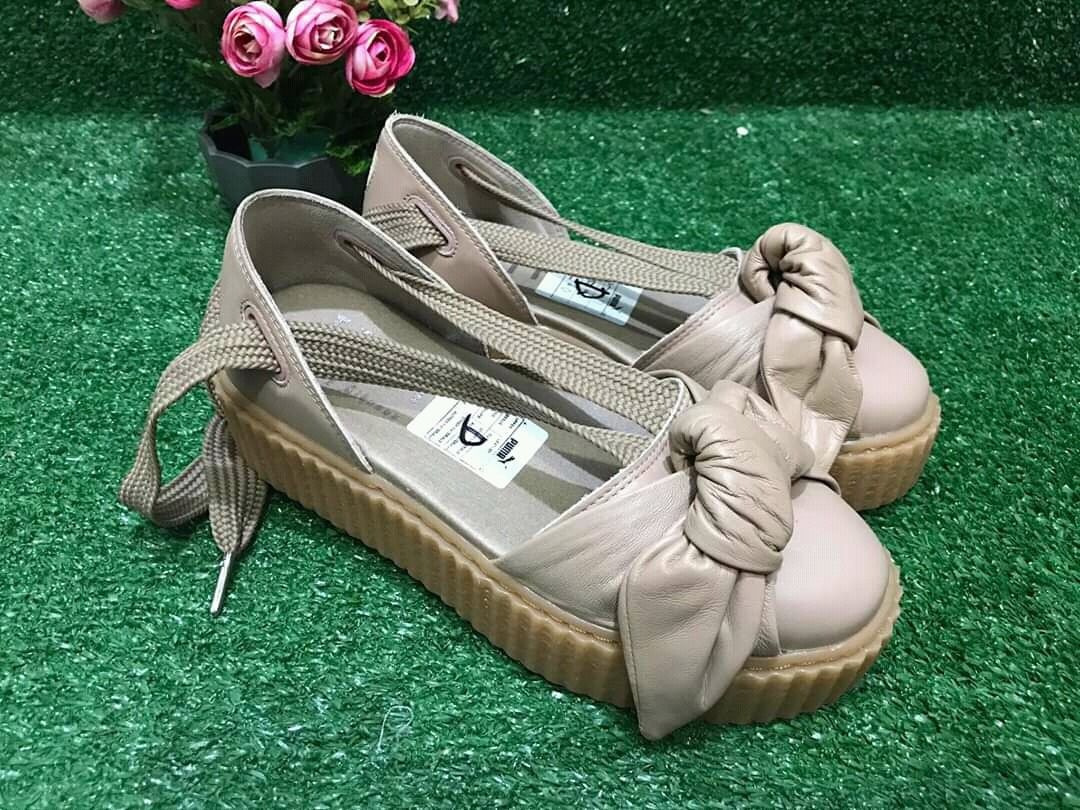 Puma X Fenty by Rihanna Woman Bow Creeper Sandal- Oatmeal colour