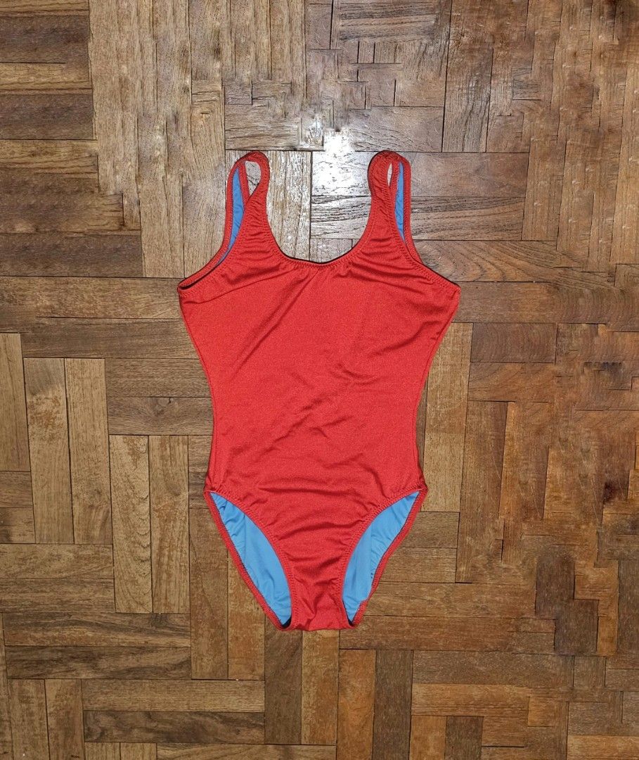 Red One Piece Lifeguard Swimsuit Size M