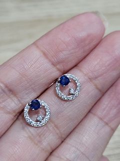 S925 Blue Sapphire Stone Earrings 3