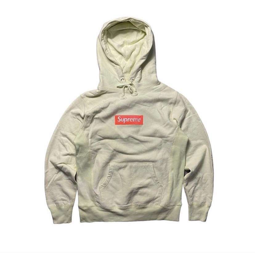 SUPREME PALE LIME BOX LOGO HOODIE