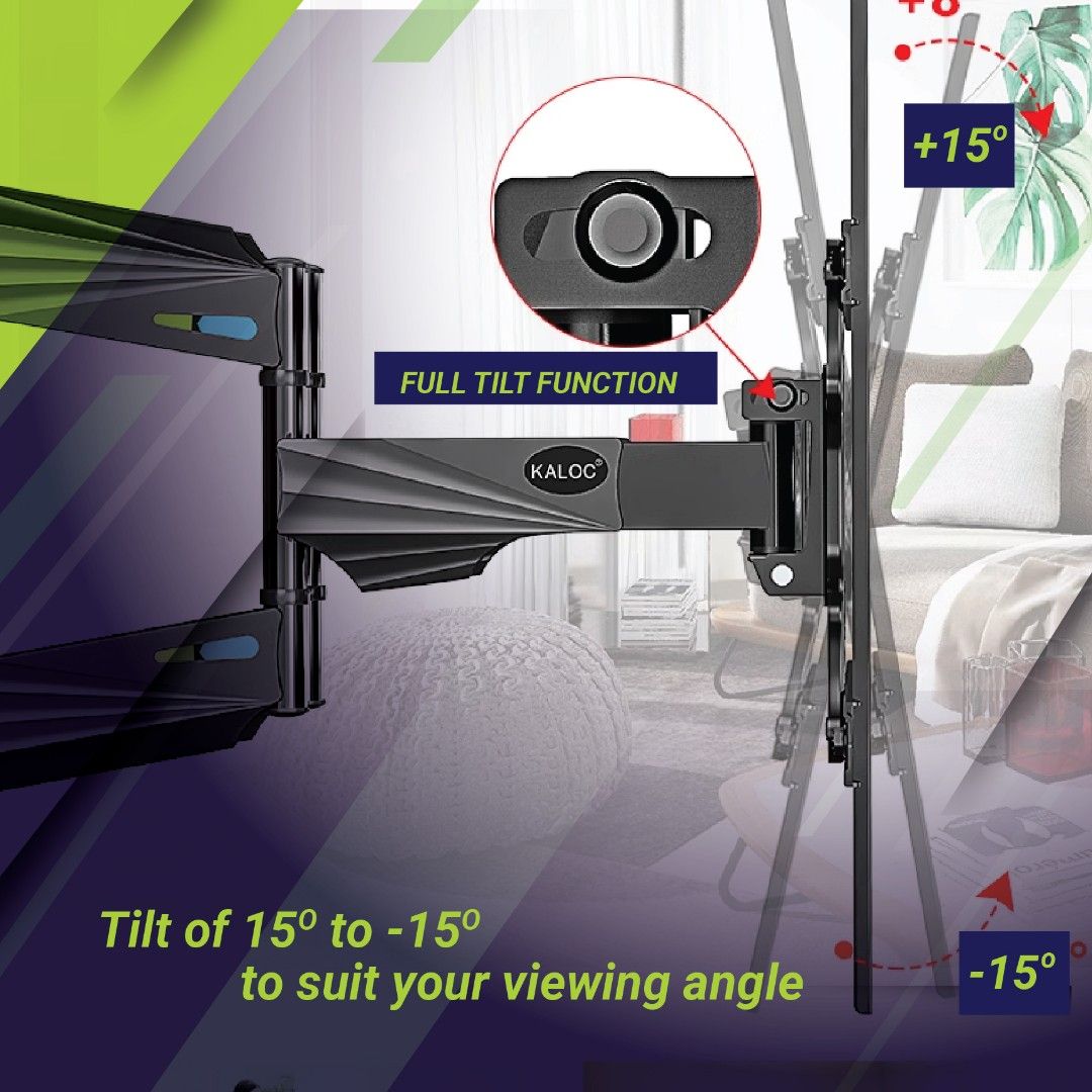 Swivel bracket for 55"-65" TV w/Installation (Category: TV Parts & Accessories) located in Singapore. Submitted by mrdelivery (Listing ID 1283142045, Image 3). Description: Introducing our Double Arm Swivel Bracket – the ultimate solution for maximizing your TV viewing experience! With over 1000 glowing 5-star reviews on Carousell, our bracket is a trusted choice for customers seeking quality, durability, and versatility. Key Features: Universal 