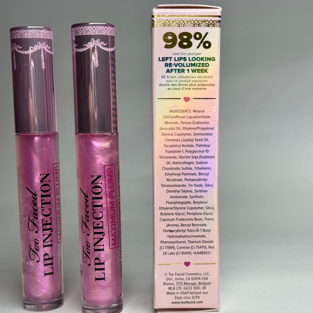 Too Faced Lip Injection Maximum Plump (Category: Makeup) located in Santa Maria. Submitted by grave.ty (Listing ID 1283142942, Image 3). Description: Extra Strength Instant & Long Term Lip Plumper 98% Lips looking re-volumized after 1 week Price per piece! 2 stocks available Authentic 💯 Complete with box See photos for more details 💌Message for orders or offers Shipping via Flash Express ₱60-₱80 pesos shipping fee only .