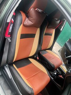 Toyota Vios 2021 XLE CVT Car Seat Cover - Authentic Japan Leather w/back pockets  and 2 cushion pillows