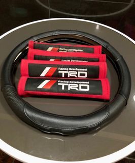 TRD Car Seatbelt Pads- set of 4 pieces, color Red