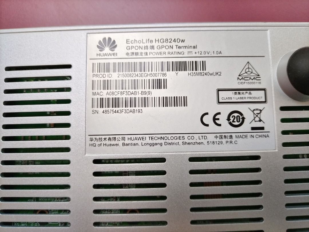 Unifi GPON EchoLife HG8240w Terminal Modem WiFi Router, Computers ...