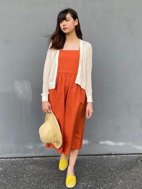 Uniqlo linen maxi shirring dress L burnt orange maternity CNY Women s Fashion Dresses Sets Dresses on Carousell