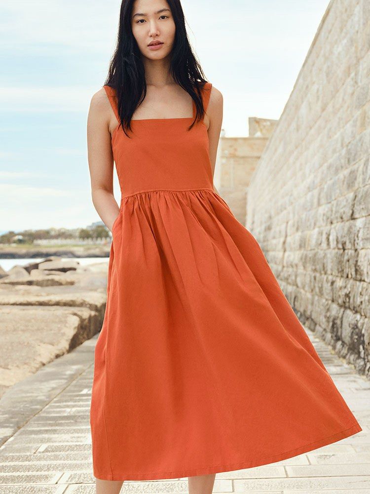 Uniqlo orange dress hot sale
