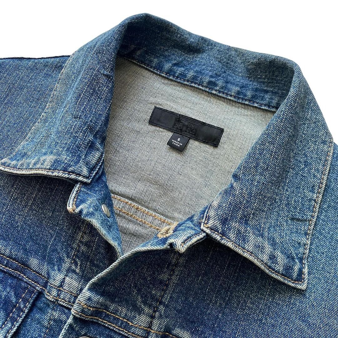 UNIQLO Men’s Slim Fit Stretch Blue Wash Denim Jacket (S)