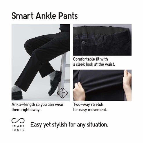 UNIQLO MEN Smart Ankle Pants Cotton, Men's Fashion, Bottoms