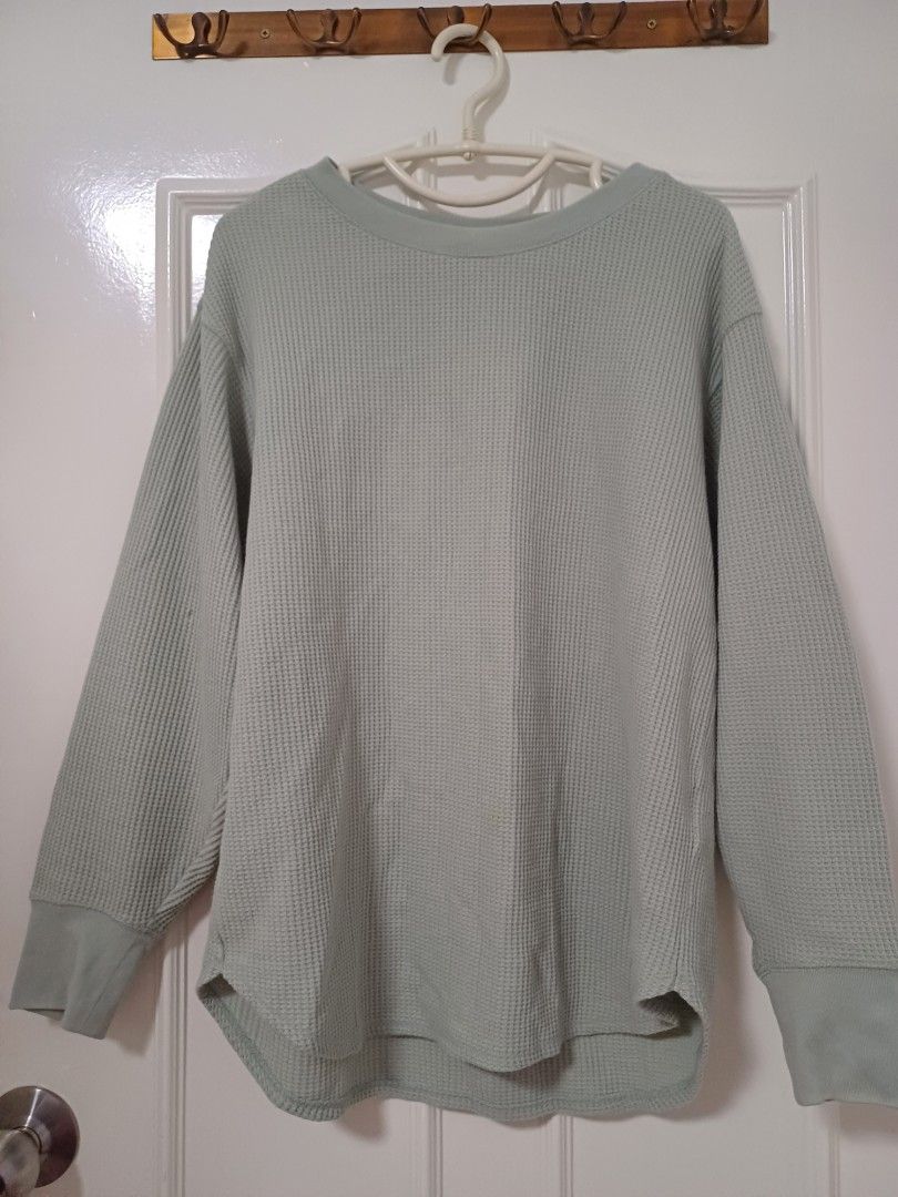 uniqlo waffle sweater shirt Women s Fashion Tops Shirts on