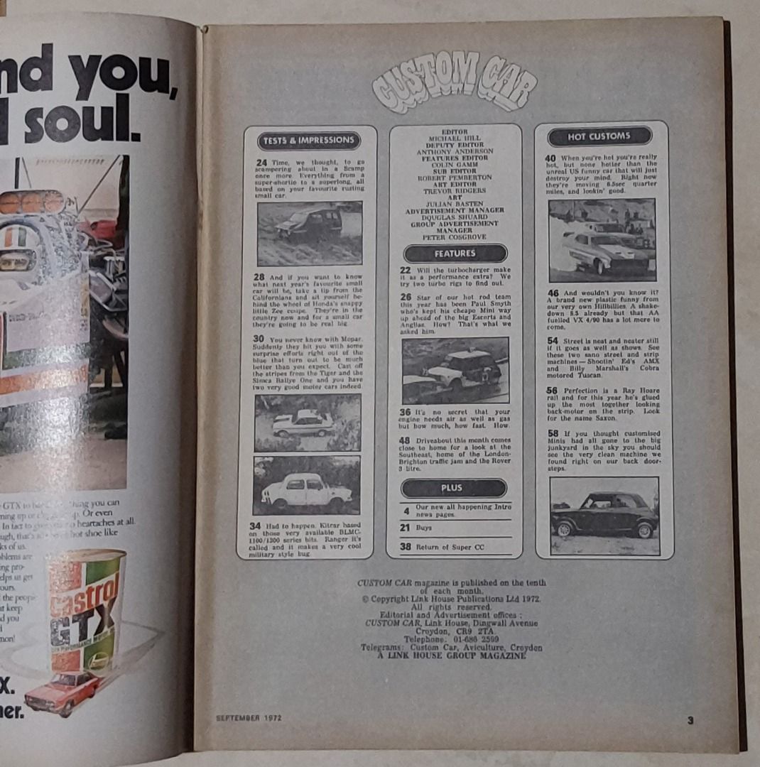 VERY RARE - Custom Car Magazine September 1972, (English/buku bahasa ...