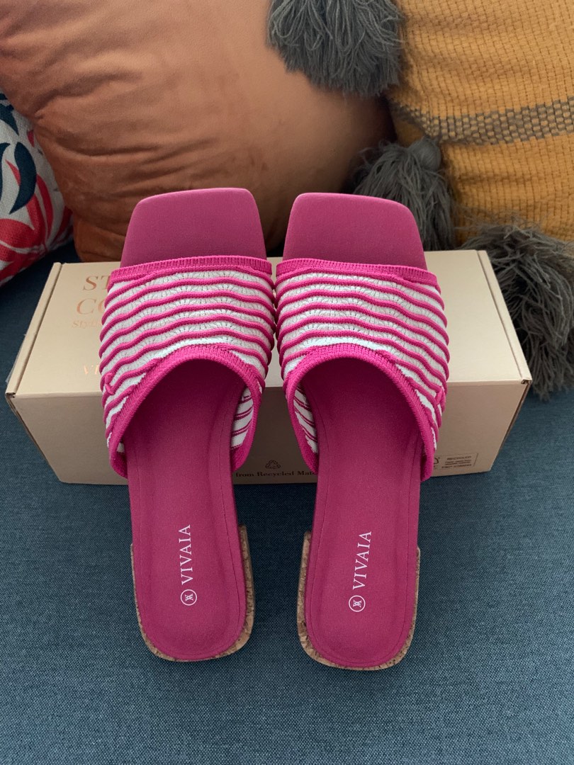 Vivaia Wide Band Slide Fuchsia Pink Sandals (EU 37), Women's - Main Image