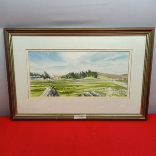 Wall decor 16"x10" Signed Watercolor Painting in solid wood frame from the UK 1395 *F131