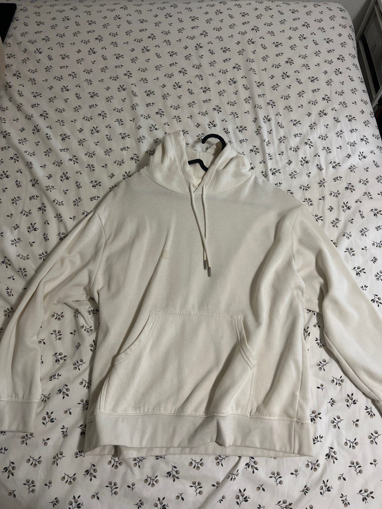 Plain white hoodie h&m on sale