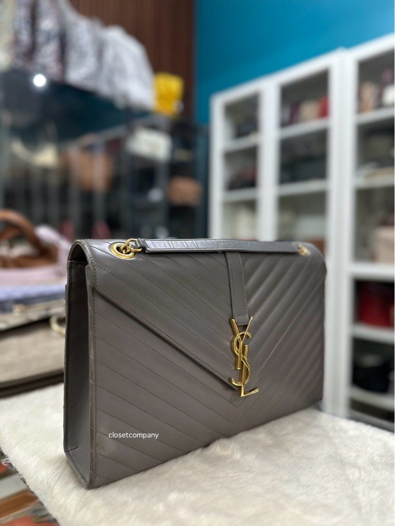 Ysl grey envelope bag clearance