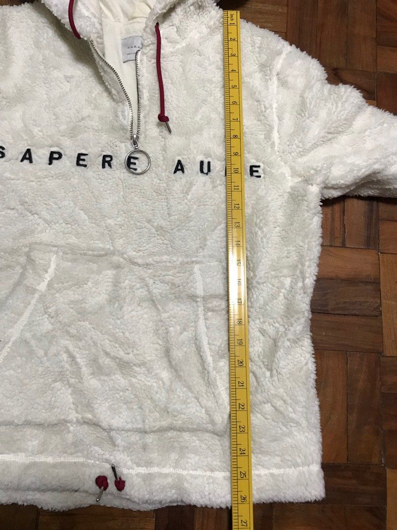 SALE ZARA Sapere Aude Fur Hoodie Jacket