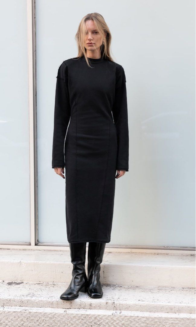 zara black cotton dress Women's Black Dresses