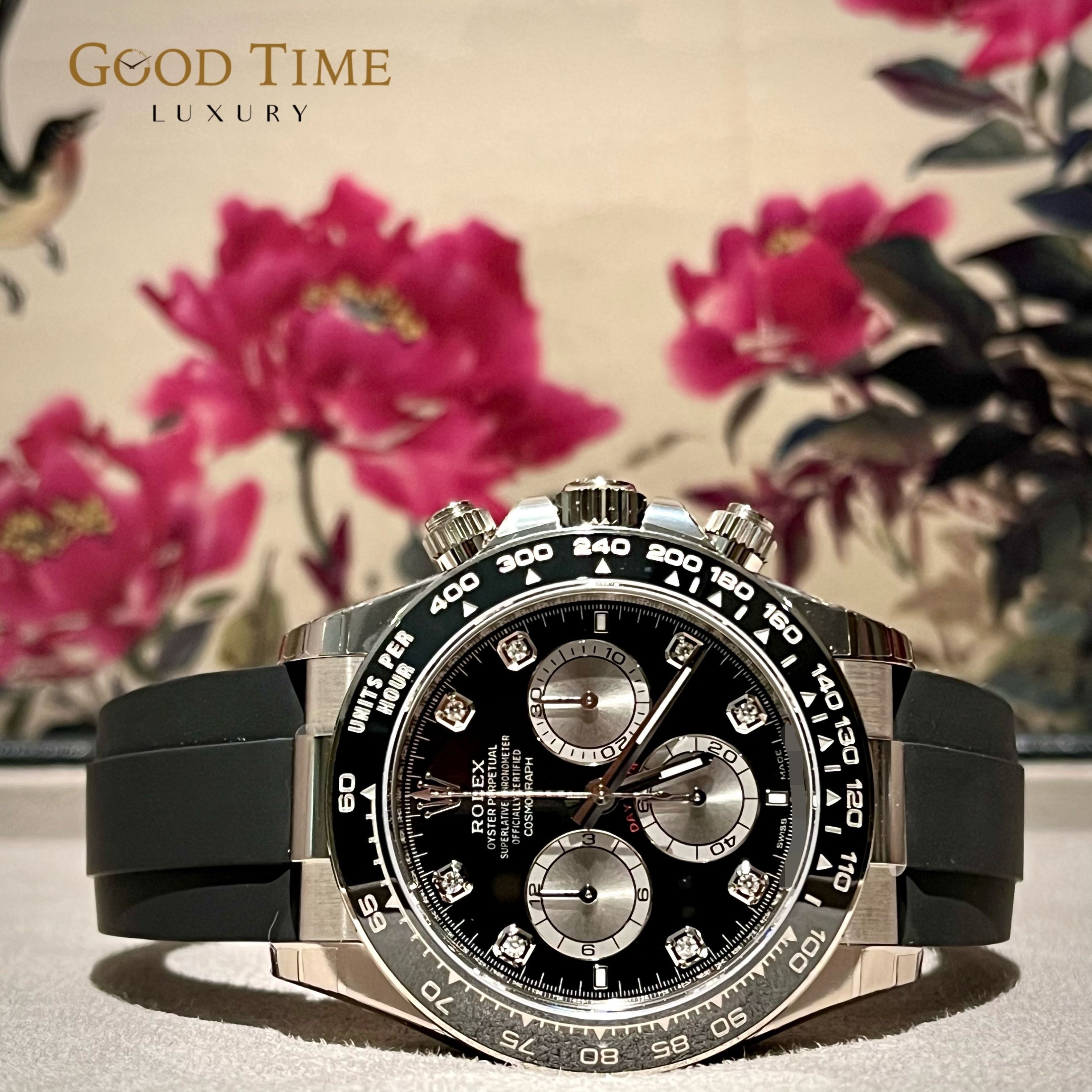 Rolex daytona white best sale gold diamond dial