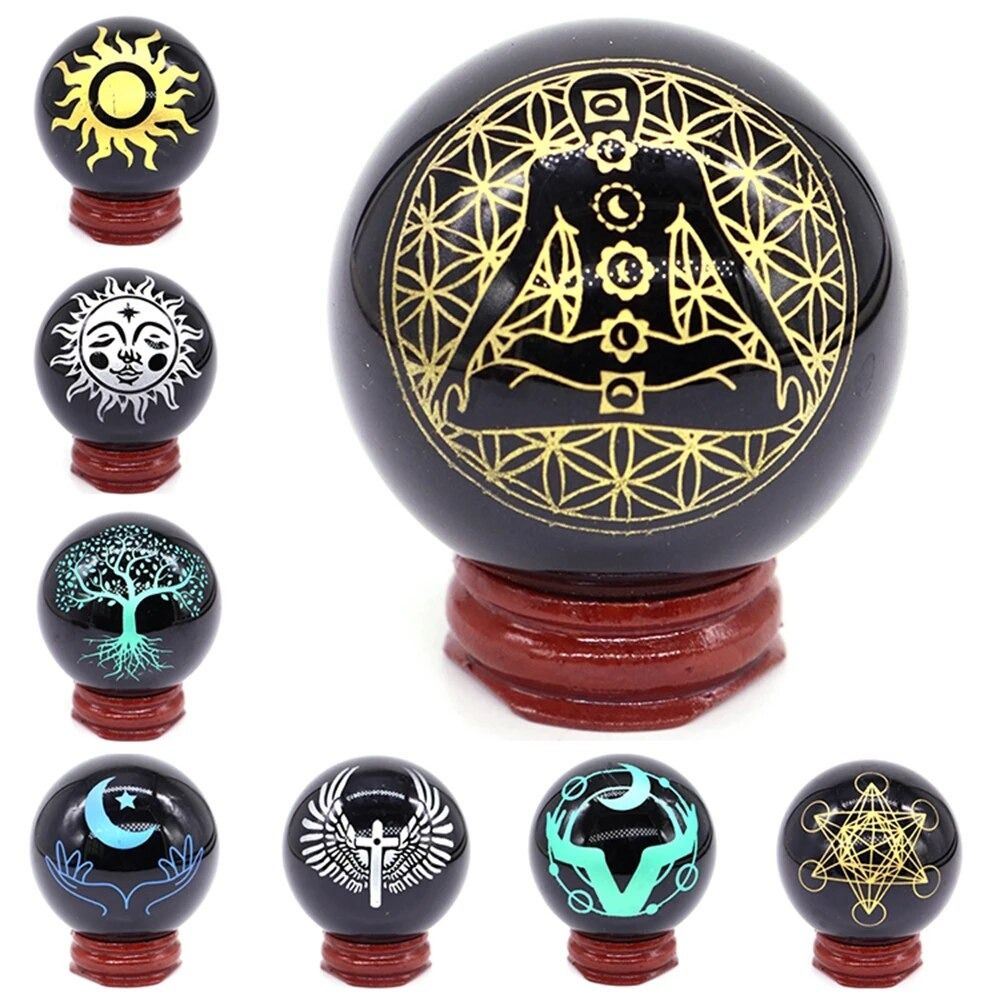 1 Set Black Obsidian Slab Slice Gold Pattern Tree of Life Charging Plate  Scrying Mirror For Divination Magic Witchcraft Fengshui - AliExpress