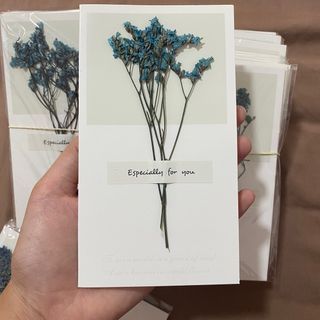 50pcs dedication card with dried flowers