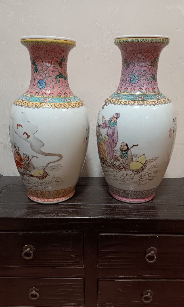 景德鎮567八仙過海粉彩花瓶, 興趣及遊戲, 收藏品及紀念品, 古董收藏
