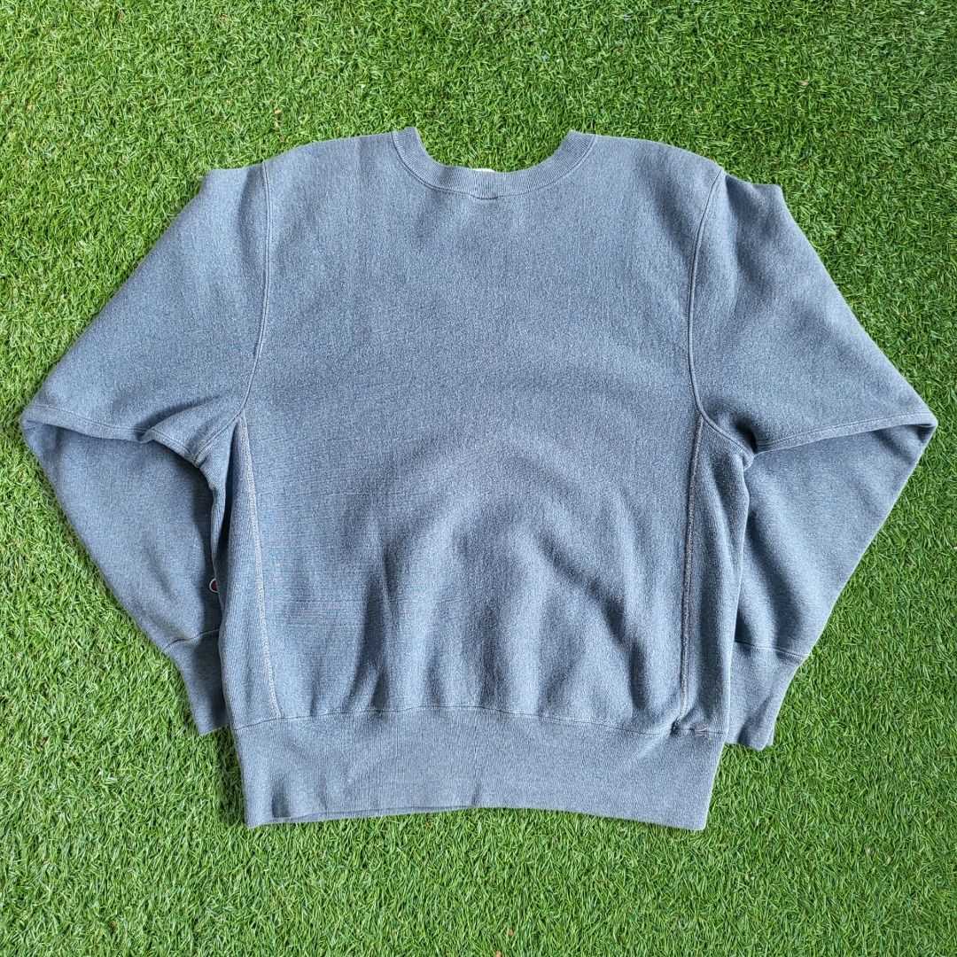 80s Champion Bellevue College Reverse Weave Material Crewneck Blue