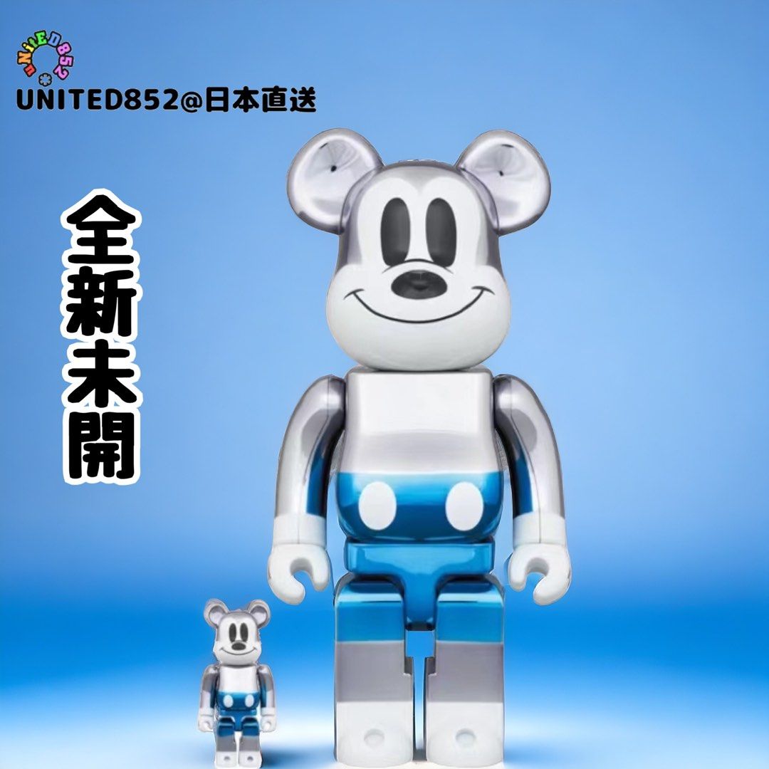 全新未開} BE@RBRICK fragmentdesign MICKEY MOUSE BLUE Ver 100