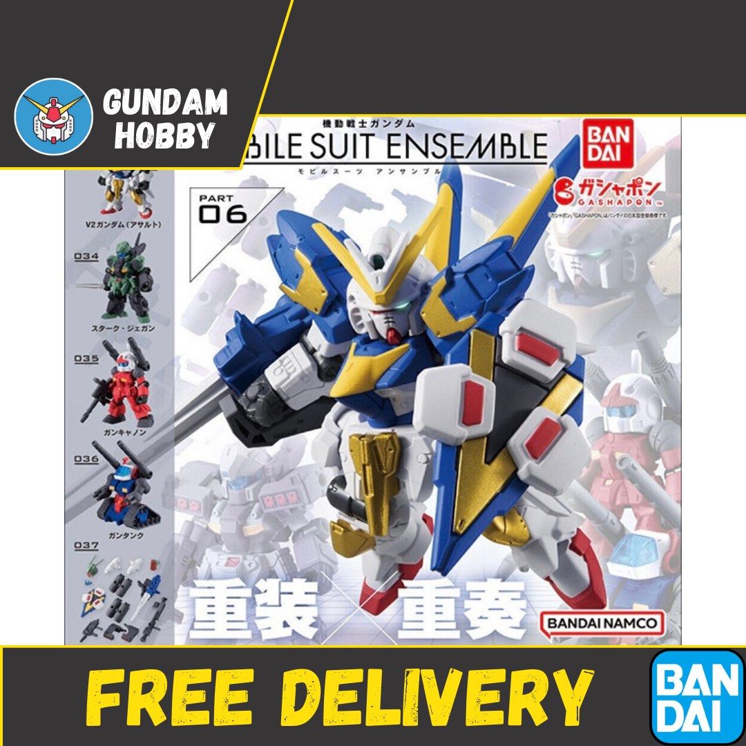 ⭐️ <MSE 06> Mobile Suit Ensemble Series Part 06 - Gundam Victory / Jegan / Guncannon (Set of 5) MSE06 MSE 6 MSE6 Bandai Gachapon Gashapon (Category: Designer & Blind Box Toys) located in Singapore. Submitted by gundamhobby (Listing ID 1276543045, Image 1). Description: Mobile Suit Ensemble Series 06 (Set of 5) • 033 : Victory 2 Assault Gundam • 034 : RGM-89S Stark Jegan • 035 : RX-77-2 Guncannon • 036 : RX-75 Guntank • 037 : Equipment Set for Wav