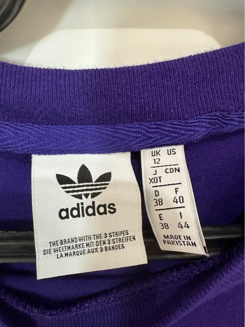 Adidas original purple logo shirt, Women's Fashion, Tops, Shirts on Carousell