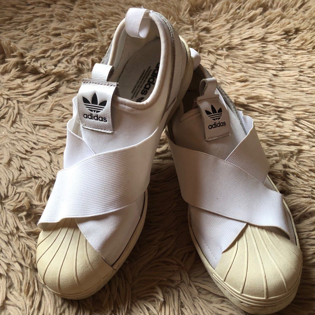 Superstar slip on women silver best sale