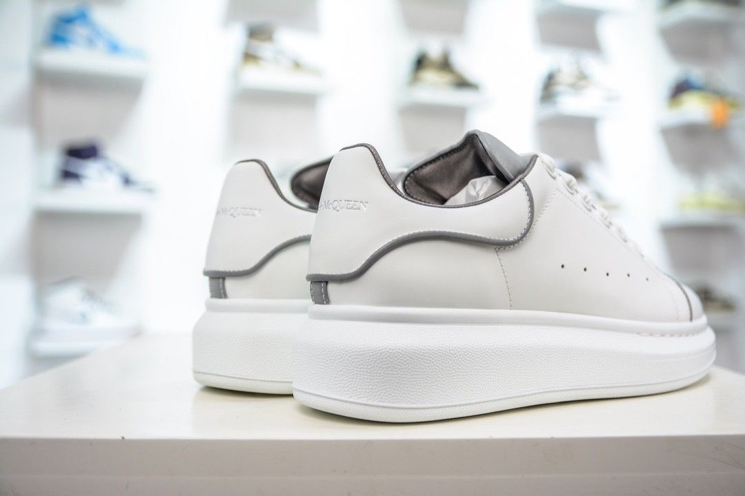 Alexander McQueen Oversized Leather Sneaker in Reflective Silver White W 2022 Sale Women s Fashion Footwear Sneakers on Carousell
