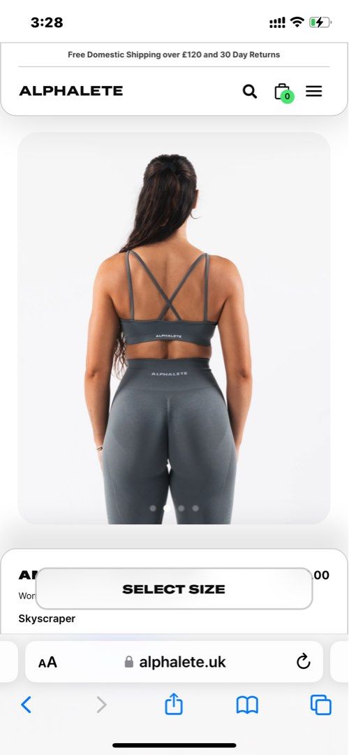 Alphalete Sports bra OZONE CROP BRA Women's High Performance Seamless Crop  Bra Atlantic Blue Size XS, 女裝, 運動服裝- Carousell