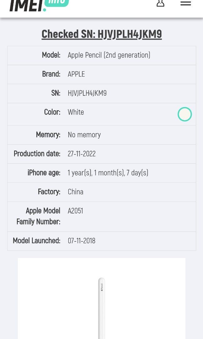 Apple Pencil 2nd Generation (Category: Other Gadgets) located in Makati City. Submitted by jborromn22 (Listing ID 1276525650, Image 3). Description: Sale sale sale Apple Pencil 2nd Generation See the attached picture for details With box Location: TANZA AND NAIC..