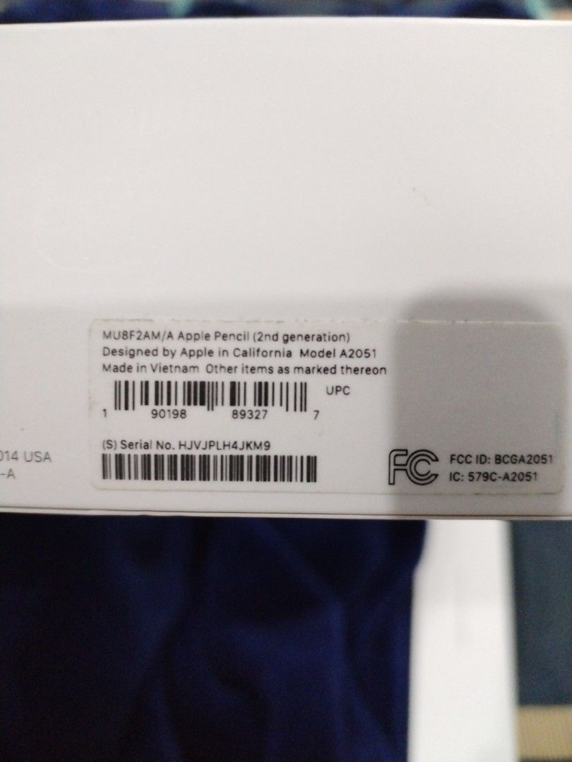 Apple Pencil 2nd Generation (Category: Other Gadgets) located in Makati City. Submitted by jborromn22 (Listing ID 1276525650, Image 2). Description: Sale sale sale Apple Pencil 2nd Generation See the attached picture for details With box Location: TANZA AND NAIC..