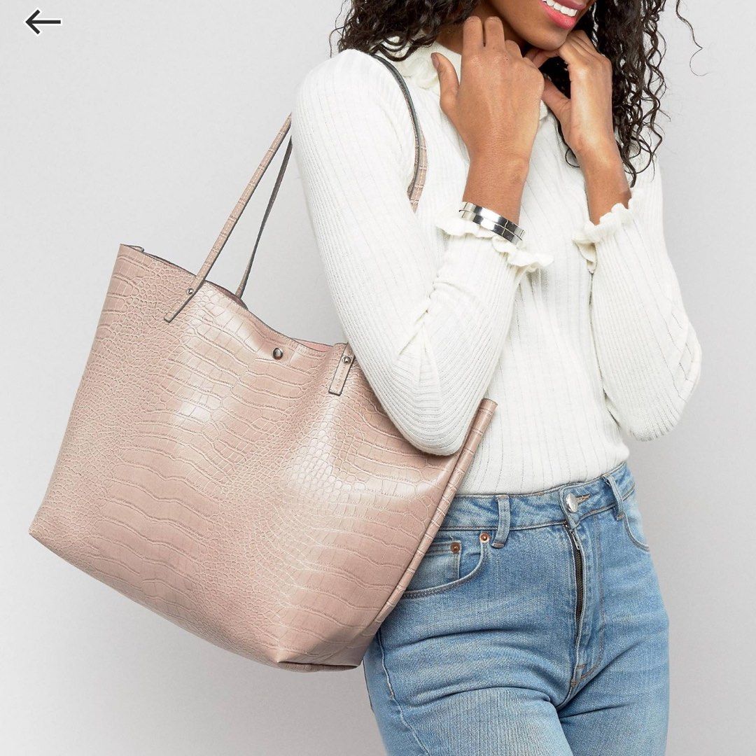 ASOS Croc Bonded Shopper Bag Women s Fashion Bags Wallets