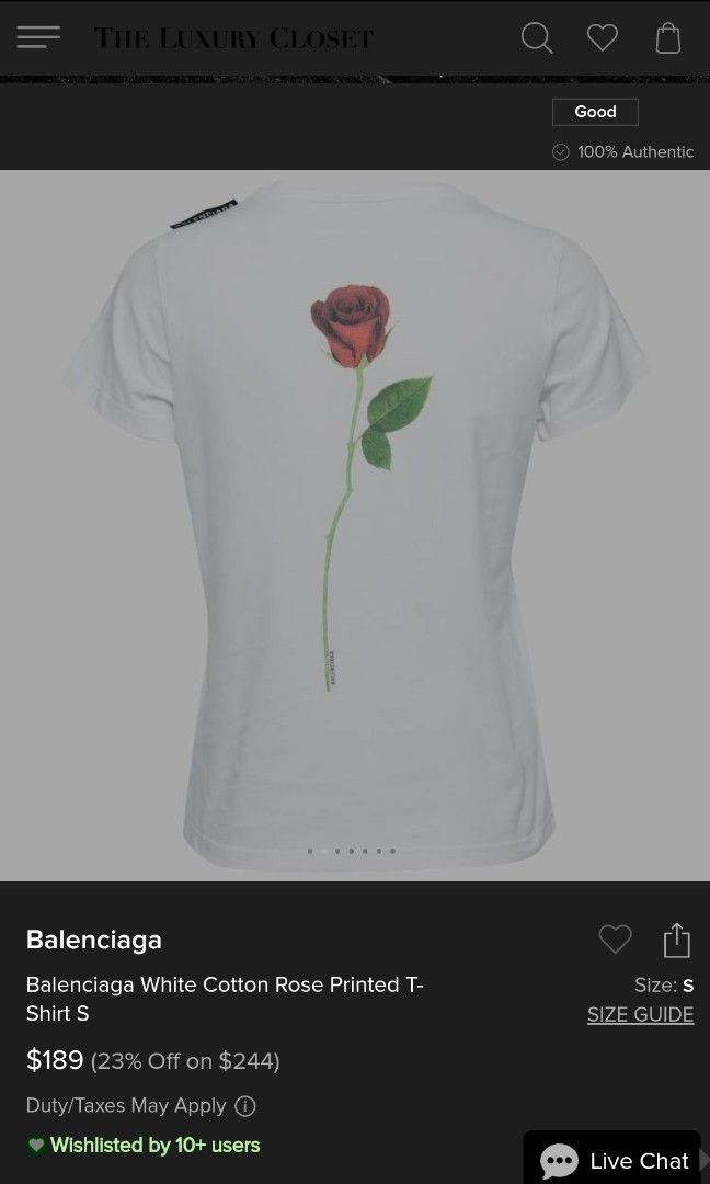Balenciaga rose t shirt on sale