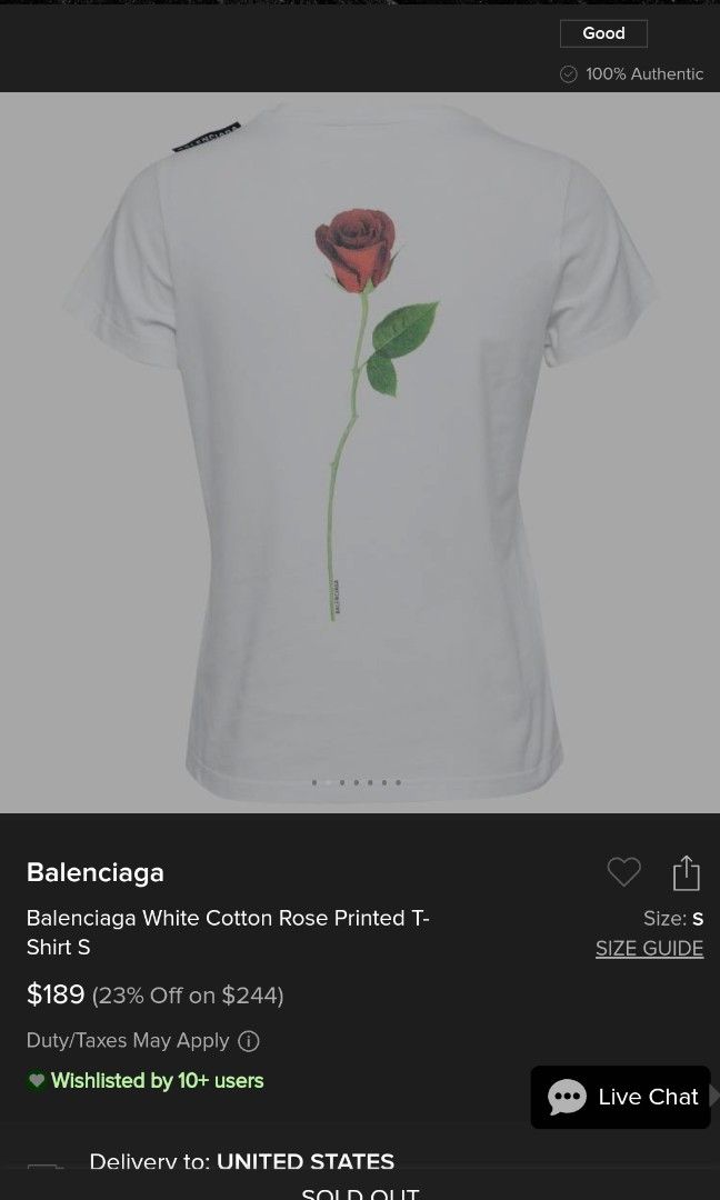 balenciaga rose tee Men s Fashion Tops Sets Tshirts Polo Shirts on Carousell