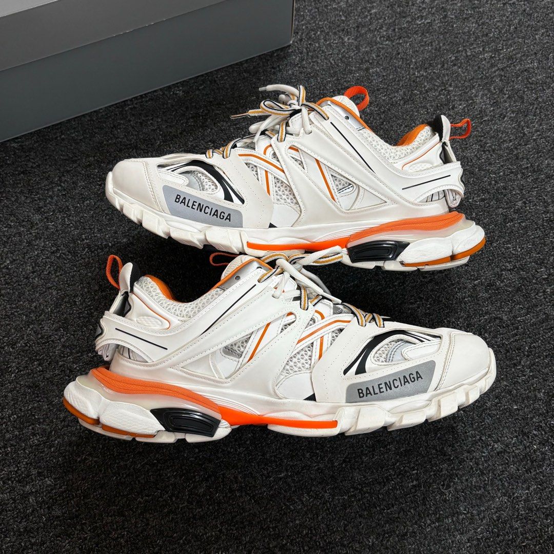 Orange balenciaga online track sneakers
